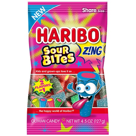 HARIBO GUMMY Z!ING SOUR BITES 4oz