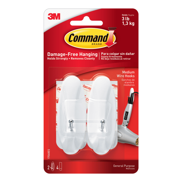 3M COMMAND MEDIUM WIRE HOOK 2pc