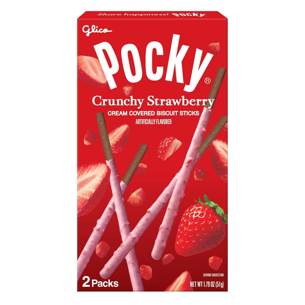 GLICO POCKY CRUNCH STRAWBERRY 1.37oz[JJNY]
