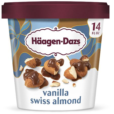 HAAGENDAZS ICE CREAM VANILLA SWISS ALMOND 14oz