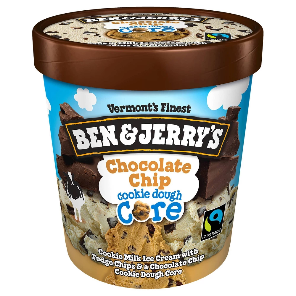 BEN&JERRY'S CORE ICE CREAM CHOCOLATE CHIP COOKIE DOUGH 1pt