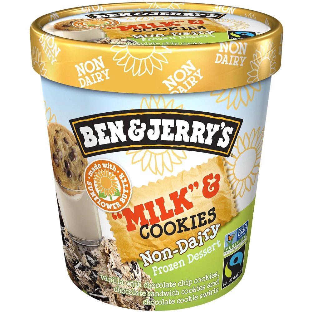 BEN&JERRY'S NON DAIRY ICE CREAM MILK & COOKIES 1pt