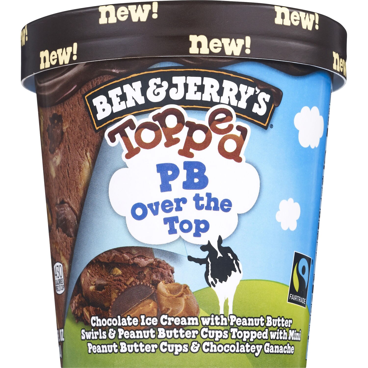 BEN&JERRY'S TOPPED ICE CREAM PB OVER THE TOP 15.2oz