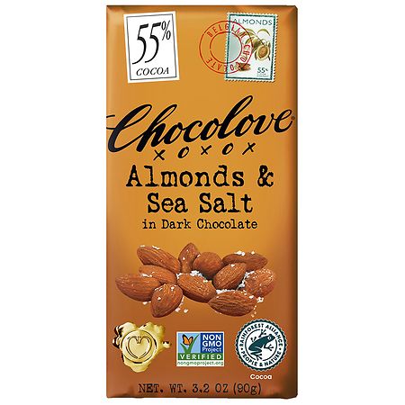 CHOCOLOVE 55% COCOA ALMONDS&SEA SALT 3.2oz[KEHE]