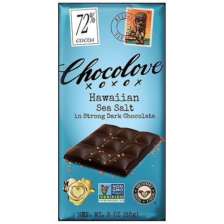 CHOCOLOVE 72% HAWAIIAN SEA SALT 3.2oz[KEHE]