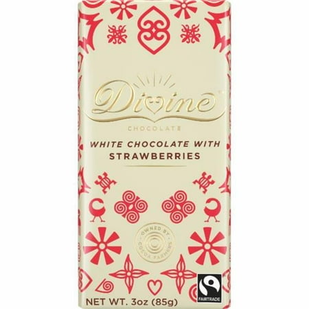 DIVINE WHITE CHOCO 25% STRAWBERRIES 3oz[KEHE]