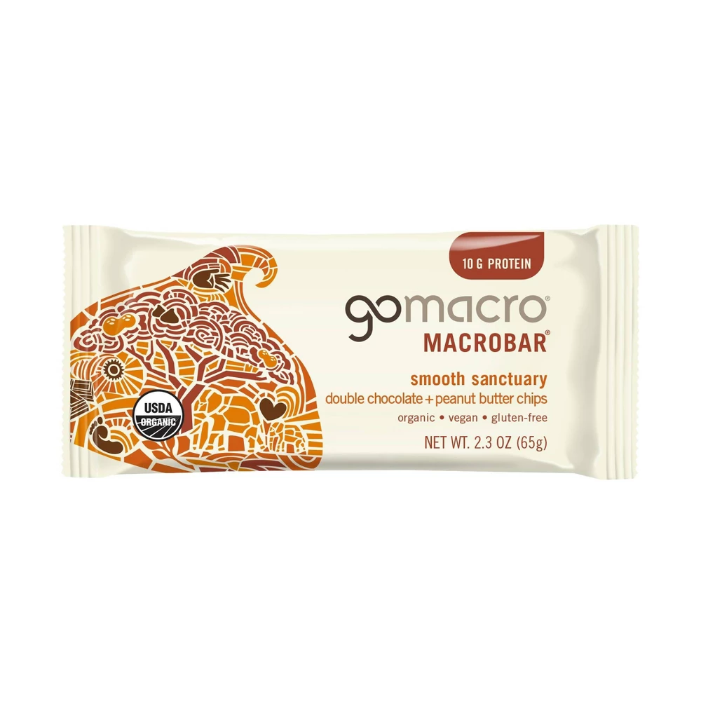 GOMACRO BAR SMOOTH SANCTUARY DBL CHOCO PB CHIPS 2oz[NYF]