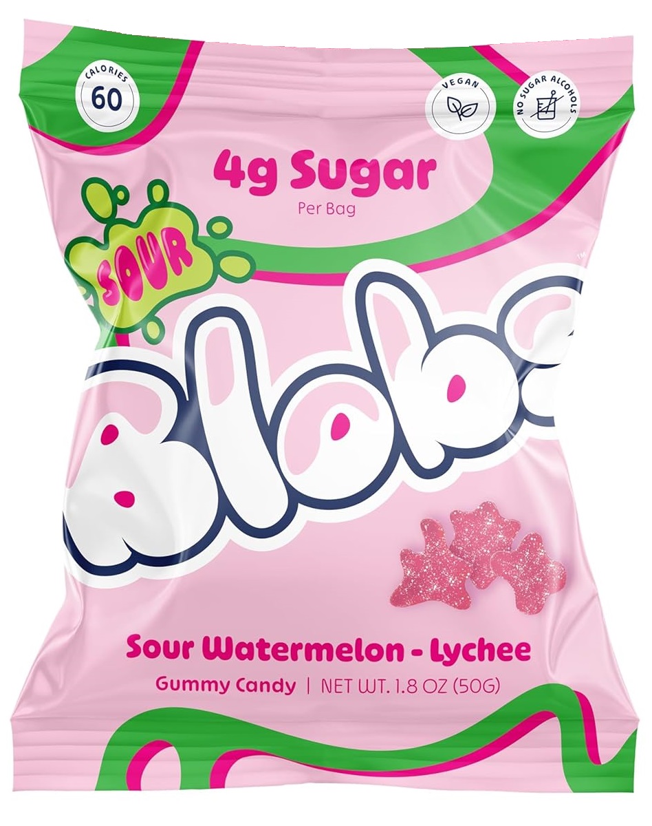 BLOBS VEGAN GUMMY CANDY SOUR WATERMELON LYCHEE 1.8oz[KEHE]