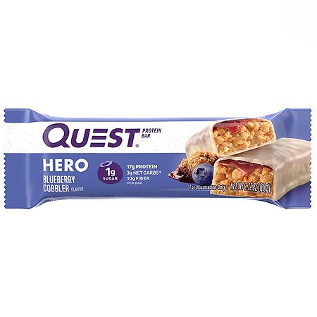 QUEST HERO PROTEIN BAR CRISPY BLUEBERRY COBBLER 2.12oz